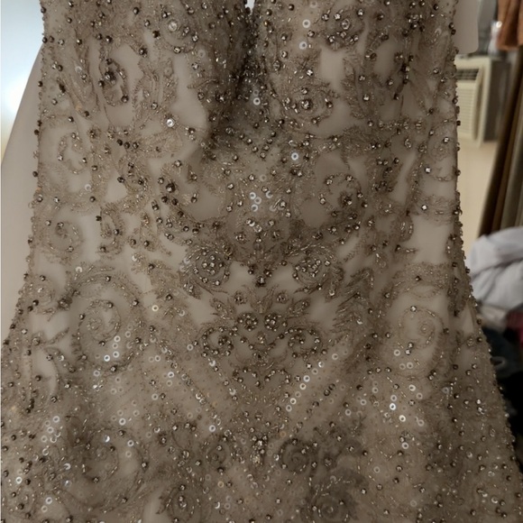 Elegant White and Silver Wedding Dress - Picture 5 of 5